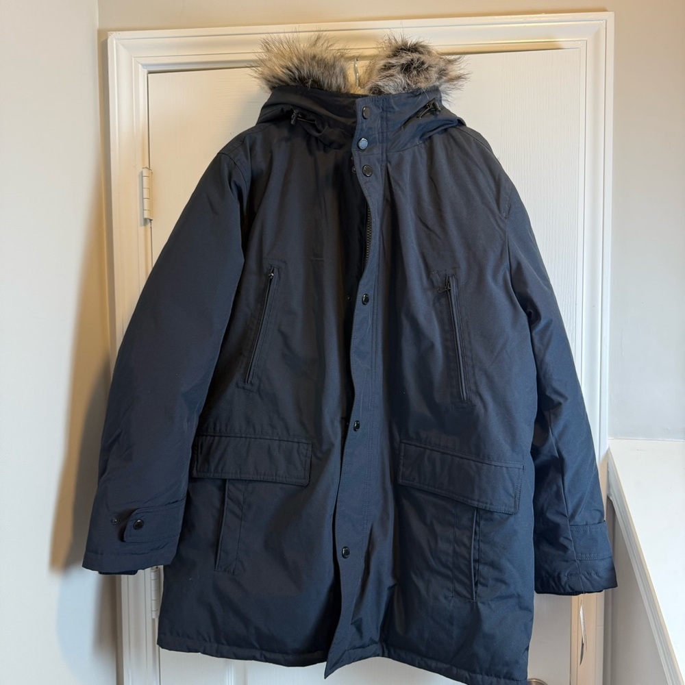 Michael Kors Men's Hooded Bib Snorkel Parka Coat XL Navy‎ Blue